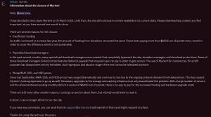 Messaggio di chiusura di Myrient